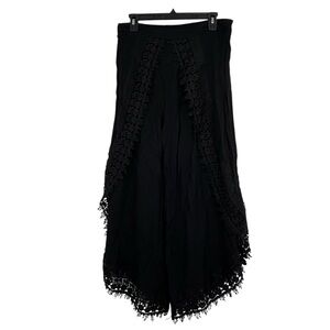 Simply Couture Black Wide Leg Pants Women’s Large Flowy Boho Style